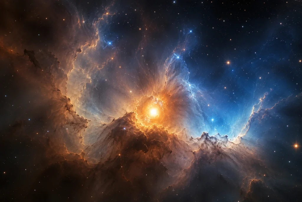 Como nasce uma estrela em uma nebulosa gigante
