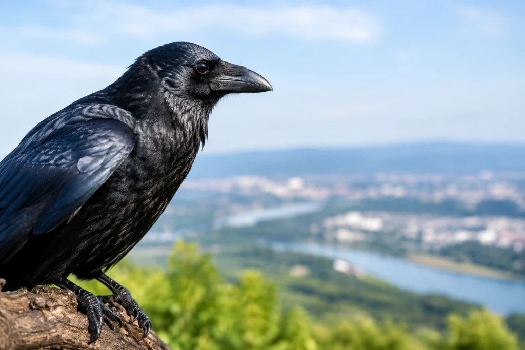 Como o corvo percebe o mundo ao seu redor