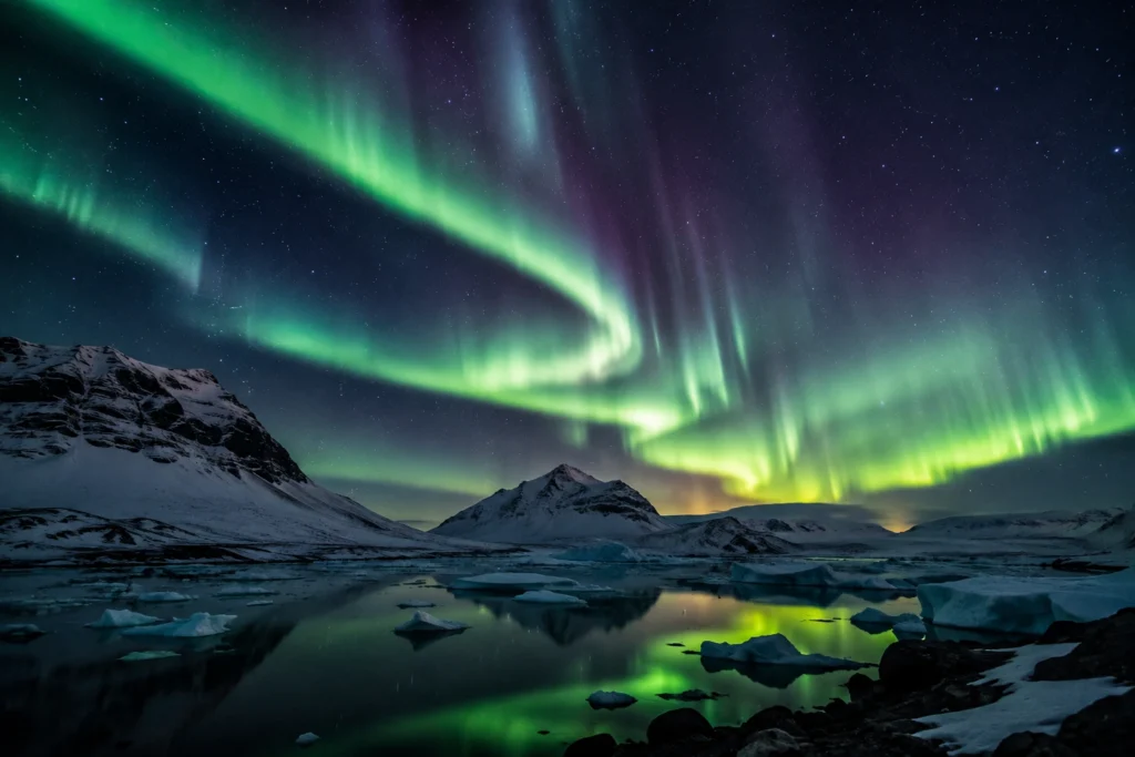 Como se forma uma aurora boreal no polo norte