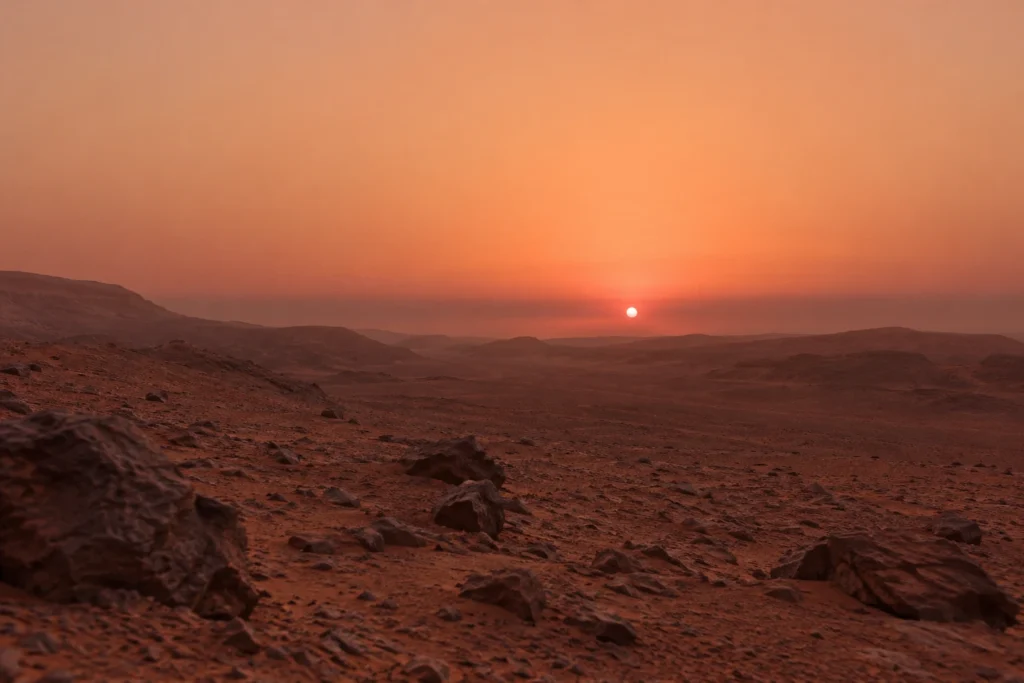 Como seria um pôr do sol visto de outros planetas do Sistema Solar?
