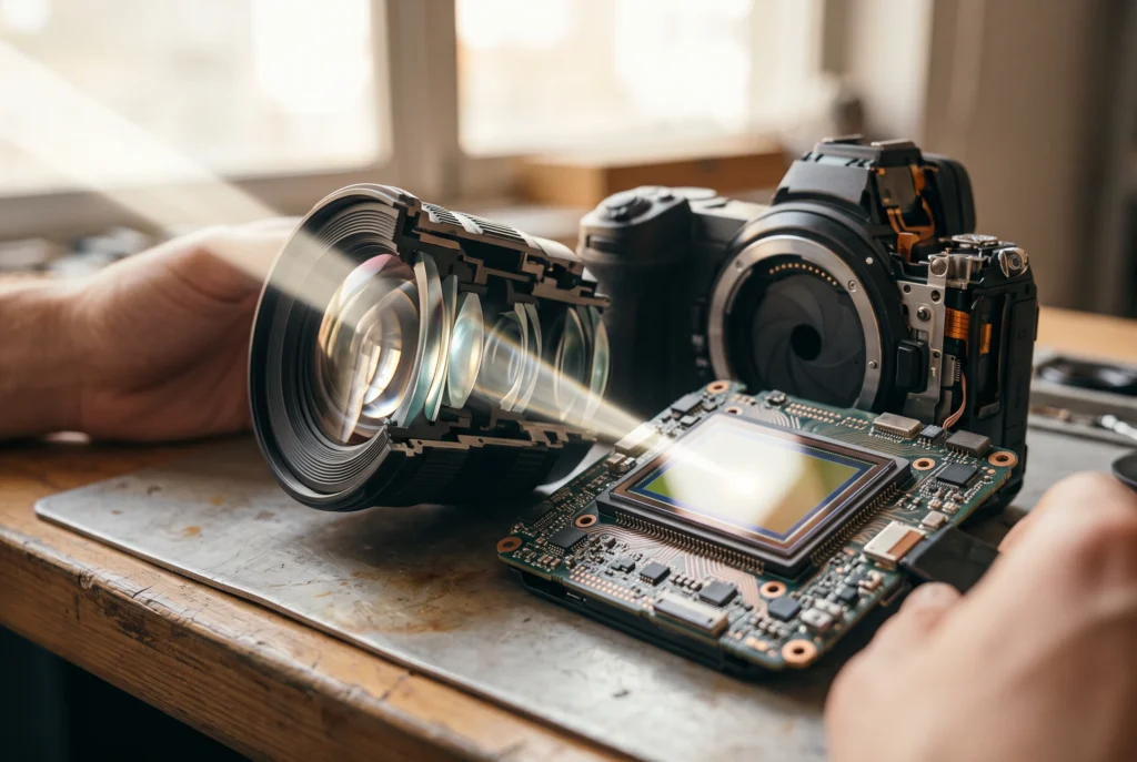 Como uma câmera digital transforma luz em imagem